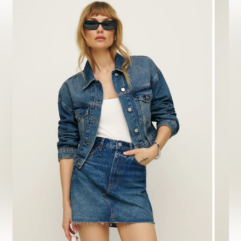 Reformation Nina Denim Mini Skirt